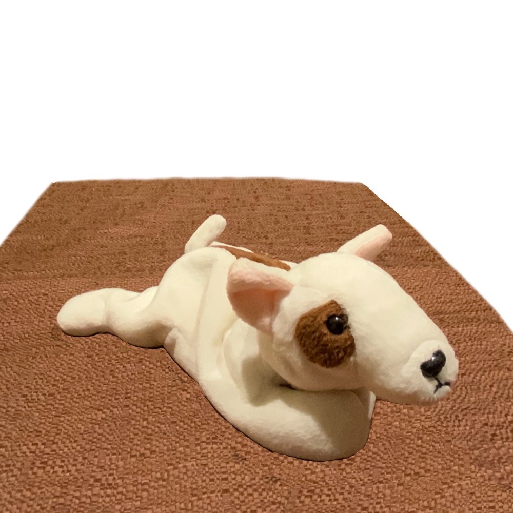 TY BEANIE BABY BUTCH THE BULL TERRIER I NO TAGS I BROWN/WHITE